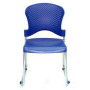 Eurotech S3000 Blue Stacking Guest Chair with Glides and Ganging Clips