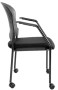 Eurotech Breeze guest stack chair black frame with casters FS9070