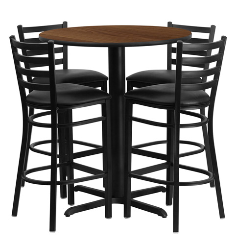 Bar Height Round Dining Table Set With, Bar Stool Dining Set