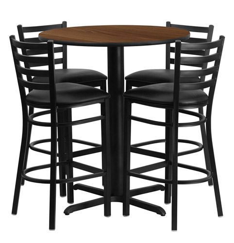 High round table discount and stools