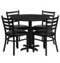 36 inch Round Black Laminate Dining Table Set with 4 Black Chairs OF1HDBF1029-GG